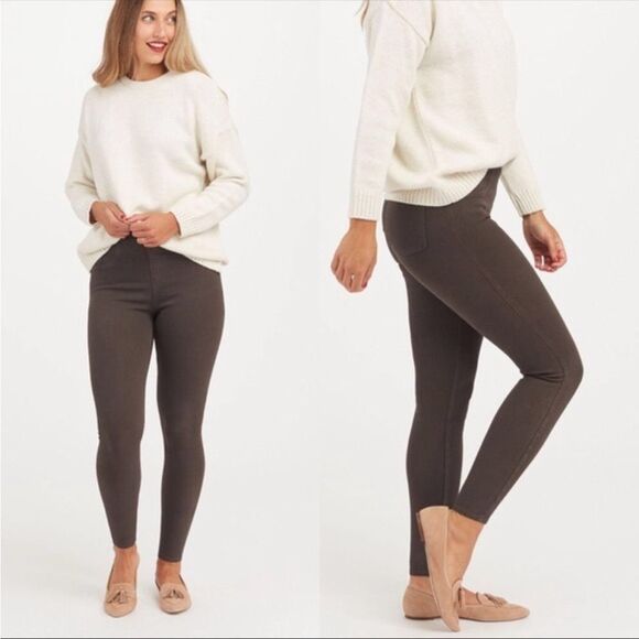 SPANX | Brown Jean-ish Ankle Pants Jeggings in Rich Cocoa Women’s Size Medium - Picture 1 of 9